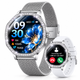Жіночий смарт-годинник Premium Silver 1,32″ AMOLED, 466×466, Bluetooth 5.3, 100+ спортивних режимів, IP68, 2 ремінці - зображення 1