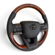 Руль для Toyota Land Cruiser 100, Prado 120. В стиле LC300. Коричневое дерево. Подушка из кожи - черный логотип. В сборе. - изображение 2