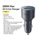 Автомобильное зарядное устройство Essager 200 Вт USB + 2TypeC PD3.0 CQ4+ технология быстрой зарядки - изображение 6