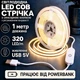 Світлодіодна LED COB стрічка 1 метр, 320 LED на метр із сенсорною кнопкою USB 5V з регулюванням яскравості, білий теплий, світильник для підсвічування, живлення від павербанку, 3000K - зображення 1