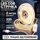 Світлодіодна LED COB стрічка 2 метри, 320 LED на метр із сенсорною кнопкою USB 5V з регулюванням яскравості, білий теплий, світильник для підсвічування, живлення від павербанку, 3000K - зображення 1