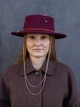 Шляпа шерстяная канотье с цепью D.Hats цвет бордо - изображение 2