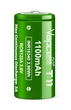 Аккумулятор 16340/CR123 Li-Ion Vapcell T11 Button Top, 1100mAh, 3A, 4.2/3.6/2.5V, Green - изображение 1