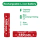 Аккумулятор 10440/AAA литий-ионный (Li-Ion) Vapcell INR10440 F4, 450mAh, 2A, 4.2/3.6/2.5V, Red - изображение 2