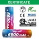 Аккумулятор 21700 литий-ионный (Li-Ion) Vapcell INR21700 F66 6600mAh, 12.5A, 4.2/3.6/2.5V - изображение 6
