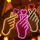 Портативный декоративный неоновый светильник "Love" розовый на батарейках/USB 42*18*2 см - изображение 2