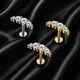 Серьга для хряща уха с камнями Asteel розовое золото 6 мм - изображение 2