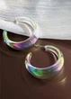 Серьги женские прозрачные полукольца хамелеоны Fashion Jewelry Белые 18041 - изображение 5