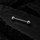 Титановая серьга штанга для языка Asteel шарик 5 мм длина 16 мм - изображение 1