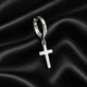 Сережки-кільця (конго) з підвісками «Хрестики» Asteel гладкі Сріблясті 6 мм - зображення 1