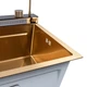 Кухонная мойка VALESO Handmade 7545 PVD Gold Decor 750×450×220 мм с водопадом, смесителем и аксессуарами золотая - изображение 2