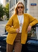 Кардиган вязаный Dressa 77937 размер 44-52 цвет горчичный - изображение 3