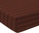 Простынь на резинке MirSon двуспальная 150x200+25 см Stripe 17-0617 Brown Бязь (2200008202897) - изображение 1