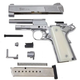 Стартовый пистолет Kuzey 911 SX shiny chrome, белые ручки, с доп. магазином (Colt 1911) - изображение 2