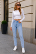 Зауженные женские голубые стрейчевые джинсы скини Zara 24 - изображение 1