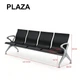 Секционные стулья для зала ожидания PLAZA S4 4-местные черный/серый Intarsio - изображение 7