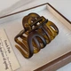 Заколка для волос Jinglei Vintage Large Hair Claw Pumpkin Hair Clip, женская, в стиле бутик, высококачественная акриловая заколка в форме акулы. - изображение 3