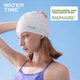 WATERTIME / Шапочка для плавания Shuichuan для женщин, силиконовая профессиональная защита ушей для длинных волос, большой обхват головы, водонепроницаемая, не сдавливающая, с воздушной подушкой, белая. - изображение 4