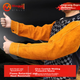 Зварювальні рукави Minggu, захист праці, електрозварювальні рукави, волов'яча шкіра, стійкі до опіків, високотемпературні, зносостійкі, теплоізоляційні, жовті, 60 см - изображение 4