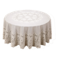 Кругла скатертина MEIWA, водонепроникна, маслостійка, стійка до опіків, великий круглий килимок для столу з ПВХ, кремового брезенту, Lijing, діаметр 180 см - зображення 4