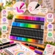 Професійний набір двосторонніх маркерів-лінерів Dual Brush Pens 60 кольорів у пластиковому кейсі - зображення 2