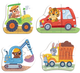 Пазл 4в1 Dodo Baby Puzzle «Транспорт», развивающий набор для малышей 18м+ с машинками - изображение 2