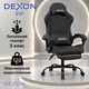 Геймерское кресло DEXON EVI RD-6072 с подставкой для ног, из экокожи, металлическая крестовина, Черный - изображение 6