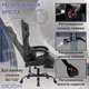 Геймерское кресло DEXON EVI RD-6072 с подставкой для ног, из экокожи, металлическая крестовина, Черный - изображение 8