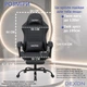 Геймерское кресло DEXON EVI RD-6072 с подставкой для ног, из экокожи, металлическая крестовина, Черный - изображение 10