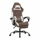 Геймерское кресло DEXON AURA RD-6072 с подставкой для ног, из велюра, металлическая крестовина, Тауп - изображение 1