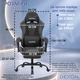 Геймерское кресло DEXON ORVEX RD-6072 с подставкой для ног, из льняной ткани, металлическая крестовина, Темно-серый - изображение 10