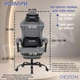 Геймерское кресло DEXON VELARIS RD-6072 с подставкой для ног, из льняной ткани + мягкие подушки из велюра, металлическая крестовина, Темно-серый - изображение 10