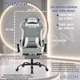 Геймерское кресло DEXON EVI RD-6072 с подставкой для ног, из экокожи, металлическая крестовина, Серый - изображение 6