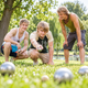 Набір для петанку Boules • 8 сталевих металевих куль, дерев’яний кошонет, вимірювальний шнур і чохол, сріблястий - зображення 6