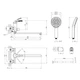 Змішувач для ванни Kroner KRP Axis Line-C070 - изображение 2
