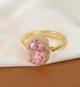 Регульована каблучка з рожевим цирконом в класичному стилі - изображение 2