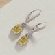 Сережки з жовтим синтетичним топазом - зображення 4