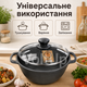 Чугунный котелок Maysternya Т401С3 2 л 20 см со стеклянной крышкой вес 2,5 кг для тушения плова всех видов плит и огня - изображение 3