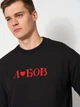 Футболка хлопковая оверсайз длинная женская Той день "Любов" XL Черная с принтом (4826205054352) - изображение 4
