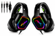 Ігрові навушники Cyberpunk CP-007, дротові, 50 мм, 3.5 мм + USB, мікрофон, RGB, чорні - изображение 1
