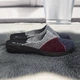 Тапочки домашние женские Inblu серые с бордовым фетровые на танкетке 39р (25,3 см) 8609 - изображение 5