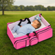 Сумка-ліжечко Baby room трансформер для немовлят 80х40х20 см Рожева з водовідштовхувальної тканини пеленальний столик для подорожей та прогулянок - зображення 2