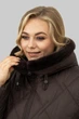 Куртка зимняя женская средней длины с капюшоном All Posa Сантана 102940 54 шоколад - изображение 9