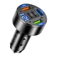 Автомобильное зарядное устройство 5 портов USB QC + Type-C PD 24Вт, 12-24В, с цифровым вольтметром и подсветкой, быстрая зарядка - изображение 1