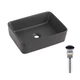 Раковина накладная Qtap Tern 480x370x135 мм, Anthracite, прямоугольная, с донным клапаном QT17116069AN QTAP QT17116069AN - изображение 1