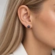 Серебряные серьги DIVA пусеты с черным жемчугом - изображение 3