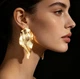 Сережки Великі акцентні листя jewelry Золотисті - зображення 2
