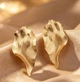 Сережки Великі акцентні листя jewelry Золотисті - зображення 5