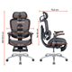 Fotel biurowy ergonomiczny Sihoo DORO C300 LITE V2 z podnóżkiem Czarny (4820216980110) - obraz 18