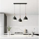 Люстра подвесная над столом 3 черная плафона VALESO Е27 67,5см - зображення 1